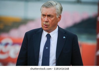 Napoli , Campania , ITALY: 2018-09-15  Italian Serie A Football Match Napoli - Fiorentina At The San Paolo Stadium In Photo Coach Carlo Ancelotti