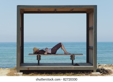 Napping on the beach