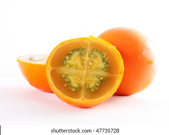 Naranjilla Cut Over White Background Stock Photo 47735728 | Shutterstock