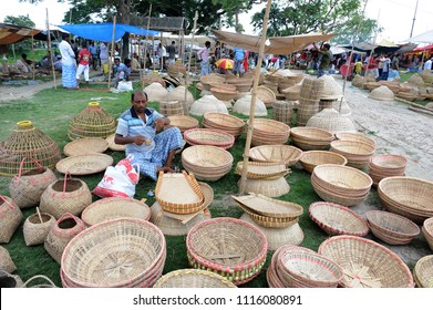 Narayanganj, Bangladesh - June 05, 2016: A Bangladeshi trader sells goods in a small Traditional village market at Narayanganj, near Dhaka, Bangladesh on June 05, 2016.