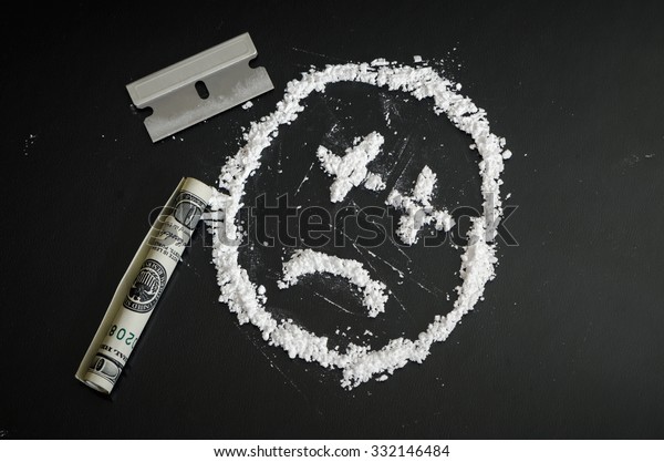 Narcotic Recreational Drugs Sad Face White Stock Photo Edit Now 332146484