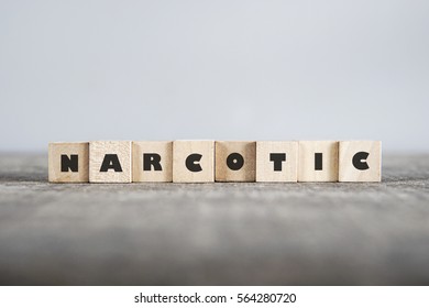 NARCOTIC word made with building blocks - Shutterstock ID 564280720