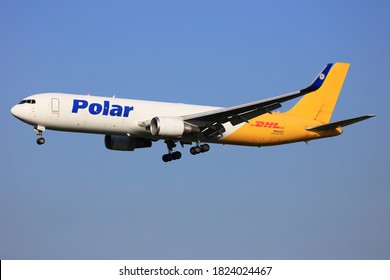Narita Chiba Pref, Japan - 2020 Aug 12 : DHL / Polar Air Cargo Boeing 767-300F(ER) N643GT Cargo aircraft.