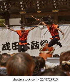 Narita Taiko Drum Festival, Outside Narita Temple In Chiba Prefecture. April 17, 2022.