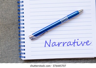Narrative text concept write on notebook with pen