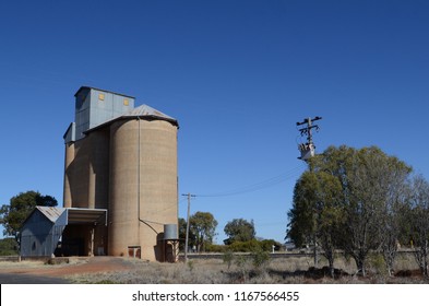 Narromine, New South Wales, Australia. August 2018. A Silo Near Narromine In NSW Indicates Large Scale Farming In The Area.