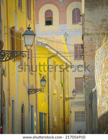 Similar – Bosa, colourful alley