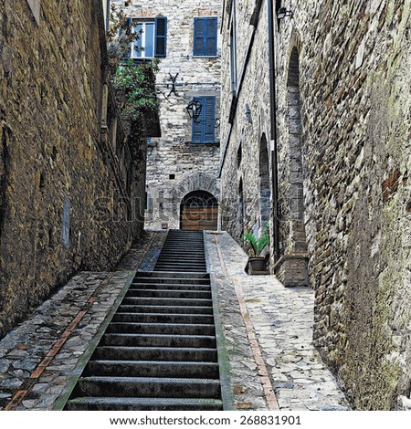 Similar – Image, Stock Photo Stairs in the old building