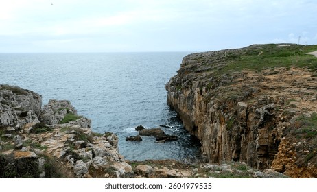 A narrow bay between two cliffs