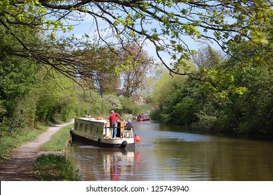 Narrow Boat On Grand Union Canal, London, England