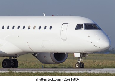 Narrow Body Airplane Taxiing For Departure