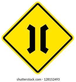 Narrow Bridge Traffic Sign Stock Illustration 157974071