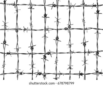 Narrow Crossed New Barbed Wire Isolated Stock Photo 678798799 ...