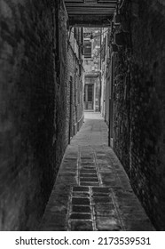 Narrow Old Street Alleyway In Venice, Italy