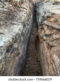 Narrow path between rocks in Needles District, Canyonlands
