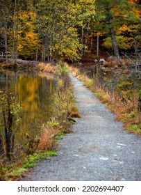 Narrow Path Curves Around Steele Creek Lake In Bristol, Tennessee.  