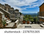 A narrow street in Castelgrande, a rural village in the province of Potenza in Basilicata, Italy.	