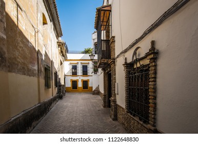 Narrow Street In N Seville Santa Cruz Quarter Spain.