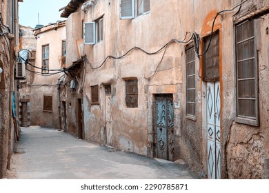narrow street in old city of Damascus, Syria ,