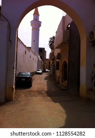 Narrow Streets And Othman Pasha Mosque & Madrasa, Tripoli, Libya.