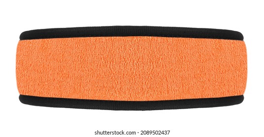 Narrow training headband isolated on a white background. Orange training headband.