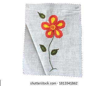 Narrowly Applied Decorative Chain Stitch Flower Embroidery Design (local Thread Embroidery)