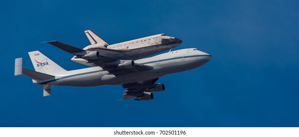 NASA 747 Carries Space Shuttle Endeavor On Last Flight To Los Angeles, Calif On Sept 21, 2012