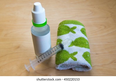 Nasal Irrigation Tool, Towel, Saline And Syringe For Nasal Wash 