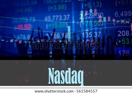 Nasdaq - Hand writing word to represent the meaning of financial word as concept. A word Nasdaq is a part of Investment&Wealth management in stock photo.