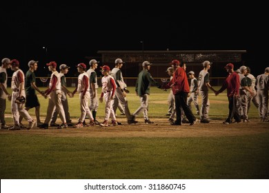 Nashoba Chieftans High School Baseball Team Shakes Hands With Winning Team, Western MA, Outside Of Boston