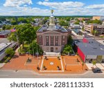 Nashua City Hall aerial view at 229 Main Street in historic downtown Nashua, New Hampshire NH, USA.