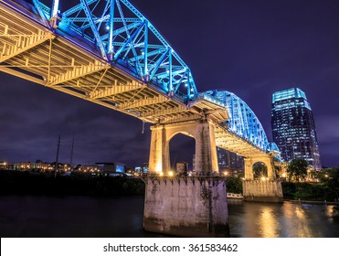 Nashville City Bridge Sunset