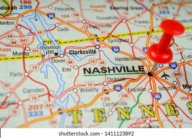 Nashville On Usa Map Background Stock Photo 1411123940 | Shutterstock