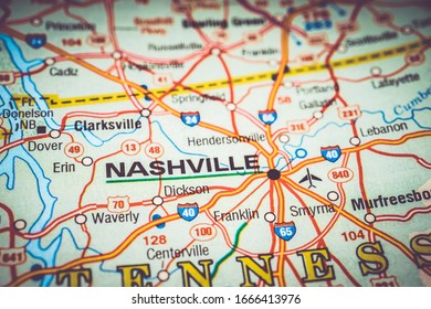 Nashville On Usa Map Background