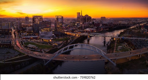 Nashville Sunset With Drone