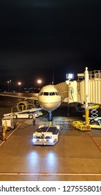 Nashville, Tennessee; December 28, 2018; A Team Of Ground Crew At Nashville International Airport (BNA) Working To Get A United Airline Plane Ready For A Red Eye Flight. 