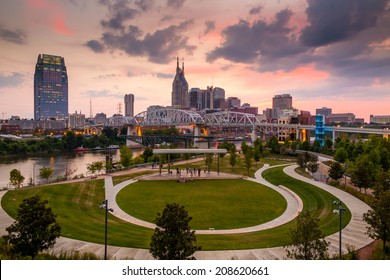 Nashville, Tennessee downtown skyline at twilight USA - Powered by Shutterstock