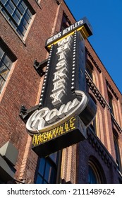 Nashville, Tennessee - January 10, 2022: Dierks Bentley's Whiskey Row, A Famous Honky-tonk Bar With Live Music, On Broadway, Is Popular With Tourists