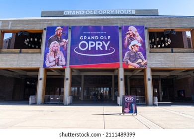 Nashville, Tennessee - January 11, 2022: Exterior Of The Grand Ole Opry, A Famous Musical Concert Venue For Country Music In The USA