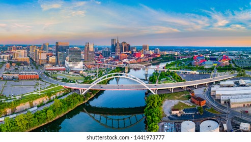 Nashville Tennessee TN Aerial Panorama.