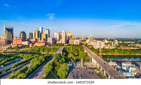 Nashville Tennessee TN Aerial Skyline.