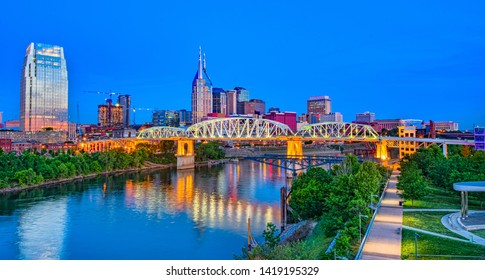 Nashville Tennessee TN Drone Skyline Aerial.