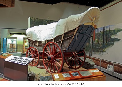 Nashville, Tennessee, USA - 23 March, 2016: Western Covered Wagon In Tennessee State Museum, Nashville, USA