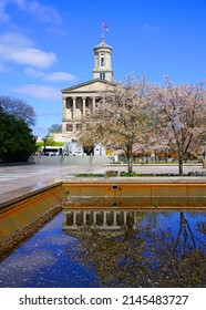 NASHVILLE, TN -1 APR 2022- View Of The Tennessee State Capitol Building Located In Nashville, Tennessee. It Is Also The Seat Of The Office Of Governor Of Tennessee (currently Republican Bill Lee).