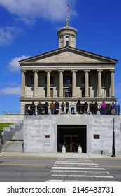 NASHVILLE, TN -1 APR 2022- View Of The Tennessee State Capitol Building Located In Nashville, Tennessee. It Is Also The Seat Of The Office Of Governor Of Tennessee (currently Republican Bill Lee).