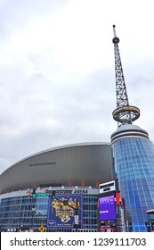 NASHVILLE, TN -27 OCT 2018- View Of The Bridgestone Arena, Home Of The Nashville Predators Of The National Hockey League, Located In Nashville, Tennessee. 