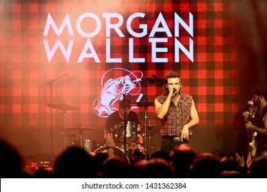 NASHVILLE, TN - JUN 3: Morgan Wallen Performs At CMT's RAMJAM On June 3, 2019 At TopGolf In Nashville, Tennessee.