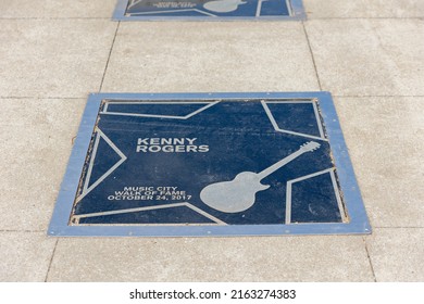 Nashville, TN - March 5, 2022: The Kenny Rogers Star On The Music City Walk Of Fame.