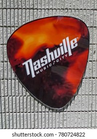 Nashville, TN USA - 06/17/2014 - Nashville, TN USA - Nashville Music City Guitar Pick Sign

