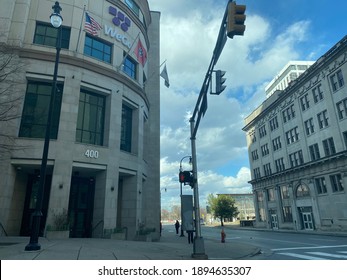 Nashville, TN, USA, January 2021: Street Views Of Nashville TN In January Of 2021, In Some Photos There Is Still Evidence Of Damage From The Christmas Day Bombing Downtown